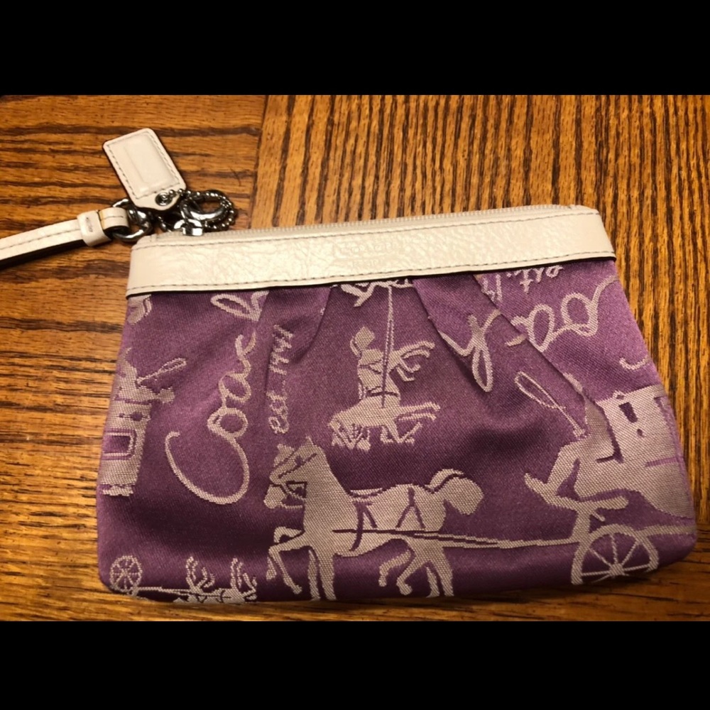 Purple Vintage Coach Wristlet